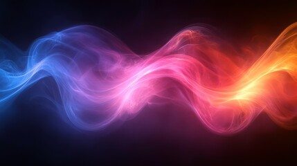 Fototapete - Abstract Wave Design with Smooth Gradients in Blue, Pink, and Orange Colors Creating a Modern and Stylish Background for Creative Projects