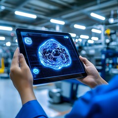 Poster - Hand Holding Digital Tablet Displaying Innovative Technology Concept