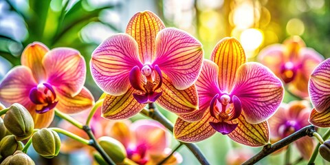 Wall Mural - A splash of vibrant orchid color, strikingly isolated on white; urban exploration's hidden beauty.