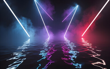 Wall Mural - dynamic neon glow in a mysterious futuristic setting image