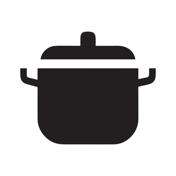 Cooking pot silhouette vector image