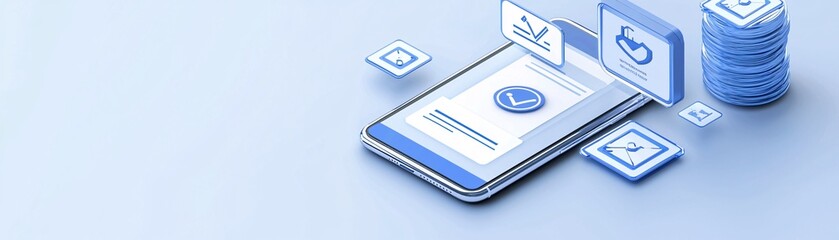 Poster - A digital illustration of a secure online approval process with checkmarks and security icons on a smartphone screen