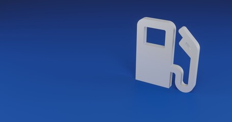 Poster - Isolated realistic white gas station symbol with shadow. Located on the right side of the scene. 3d illustration on transparent background