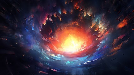 Wall Mural - Abstract fiery nebula swirling in cosmic space.