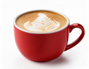 a fresh latte on a white background