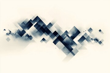 Poster - A mountain range is shown in a black and white photo with a lot of triangles
