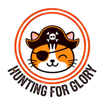 Pirate Character Emblem | Hunting For Glory Circular Typescript Logo