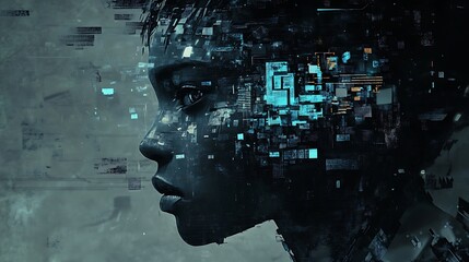 digital child profile, futuristic, tech concept.