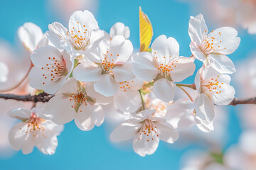 Wall Mural - A vibrant blossom of first spring flowers generative ai picture