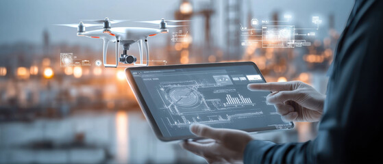 Poster - Advanced drone monitoring oil and gas fields with data analysis