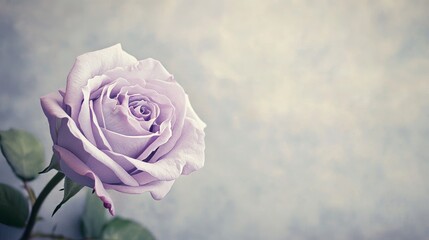 Poster - A single soft lavender rose against a muted taupe background, close-up shot, Minimalist style
