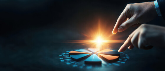 Poster - Hands pointing at pie chart with segments highlighting ROI analysis