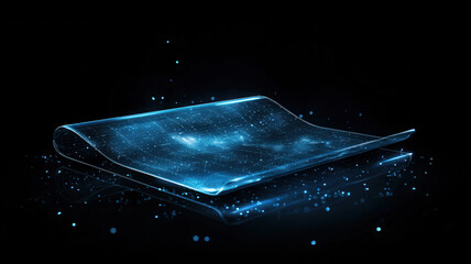 Poster - futuristic interface design with glowing elements and cosmic patterns