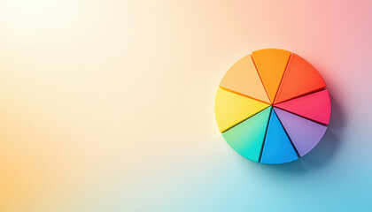 Poster - Vibrant pie chart displaying colorful segments on soft background