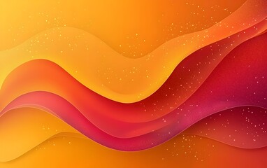 Poster - An abstract gradient background featuring smooth wavy layers in vibrant hues of orange, yellow, and red, creating a warm and inviting atmosphere.