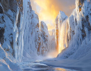 Wall Mural - Frozen Waterfall Canyon