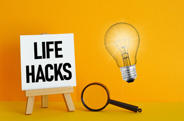 Life hacks are shown as business and educational concept