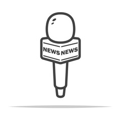 Wall Mural - news reporter microphone icon transparent vector isolated