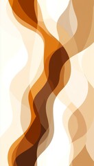 Poster - Beige and Brown Abstract Wavy Background for Social Media or Business, Minimalist Design with Curves