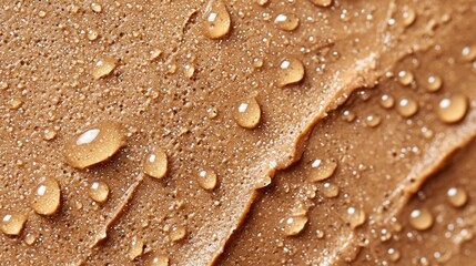 Poster - A brown surface with water droplets on it. Color of the Year Mocha Mousse