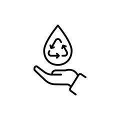 Fototapete - Renewable water outline icons, minimalist vector illustration ,simple transparent graphic element .Isolated on white background