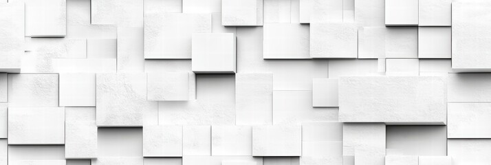 Poster - Abstract White Cube Pattern with Randomly Shifted Layers for Modern Background Design and Textures in Digital Art and Advertising Material