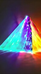 Wall Mural - Colorful abstract glass prism reflections with vibrant rainbow gradient and soft light effects new beautiful stock 9X16 vertical video footage animation AI