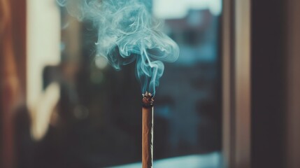 Poster - smoke, minimalist style, clean aesthetic, sharp focus