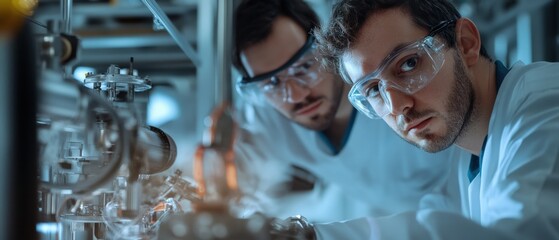 Poster - Aerospace technicians testing components for interplanetary exploration vehicles