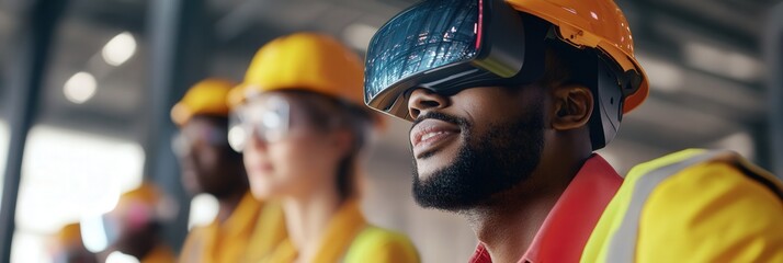 Aufkleber - A group of engineers using augmented reality devices to visualize pipeline structures