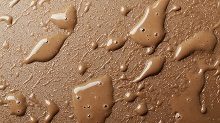 Poster - A brown surface with brown liquid on it. Color of the Year Mocha Mousse