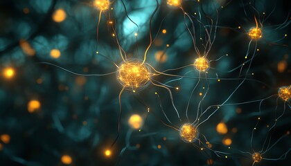 Poster - Intricate wireframe network connected by glowing dots, symbolizing the seamless communication and connectivity in the digital age