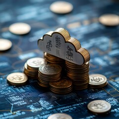 Poster - Growing Cloud Computing Concept with Digital Currency and Coins