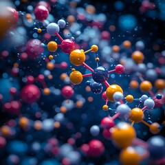Poster - Colorful Nanoparticles and Molecular Structures in Abstract Art