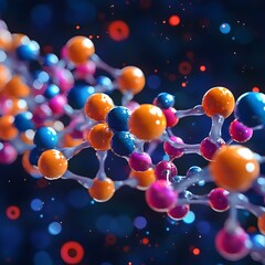 Poster - Colorful Nanoparticles and Molecular Structures with Vibrant Details