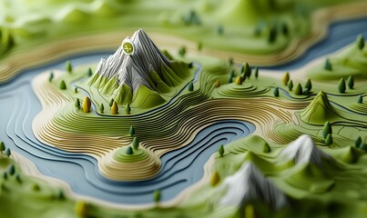 Poster - Detailed 3D Digital Terrain Map for GIS Applications and Geodata Use