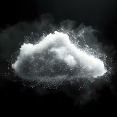 Poster - Digital Cloud with Interconnected Network Lines and Data Points