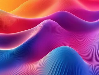 Aufkleber - Abstract Colorful Waves: Vibrant Digital Art