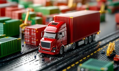 Poster - Efficient Supply Chain Management Concept with Truck and Containers