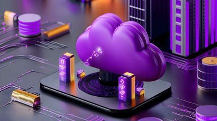 Poster - Cloud API Integration Concept with Modern Technology Elements