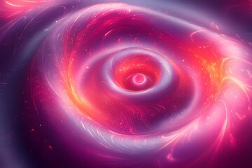 Poster - A mesmerizing abstract swirl of vibrant pinks and purples with glowing highlights, creating a sense of depth and movement reminiscent of a cosmic vortex.
