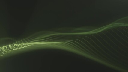 Wall Mural - Flowing Green Wave on Dark Background