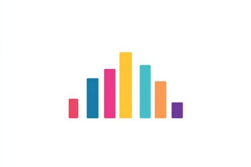 Aufkleber - A minimalistic design featuring a colorful bar chart against a clean white background, representing simplicity and clarity. Ideal for business and data presentations.
