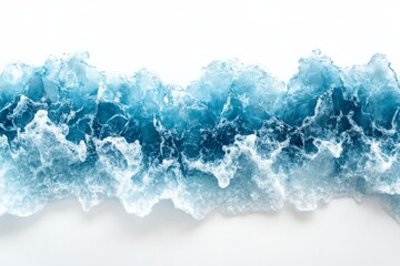 Poster - An artistic frozen ice sculpture displaying dynamic shades of vibrant blue. The abstract form showcases the transient beauty and fleeting nature of ice in art.