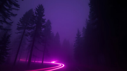 Wall Mural - night landscape with trees