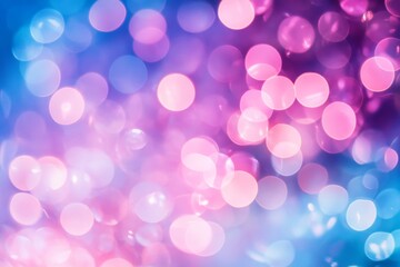 Poster - This dreamy abstract scene features pink and blue soft focus lights, creating a sense of wonder and magic, with a harmonious blend of colors and light textures.