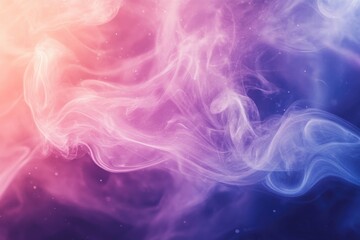 Poster - Soft focus on ethereal pink and blue mist swirls, creating a heavenly and dreamlike atmosphere, inspiring feelings of tranquility and introspection.