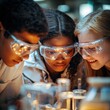 © Tadeusz - Focused teens conducting experiments in a lab, showcasing teamwork and curiosity.