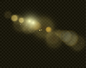Aufkleber - Bokeh background with soft golden light orbs on a transparent grid, ideal for overlays and graphic design projects.