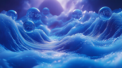 Wall Mural - abstract blue background. blue spheres.